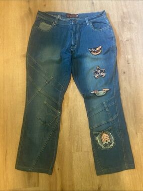Baby Noiz Jeans Woman 15/16 Custom Patchwork Straight Leg Y2K Vintage Streetwear